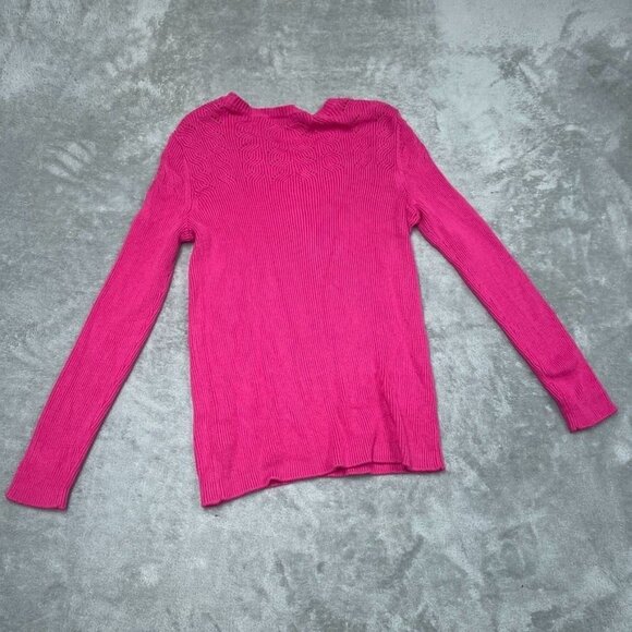 Talbots Pink Knit Sweater Medium Long Sleeve Rayon Blend a0466 - Picture 6 of 7